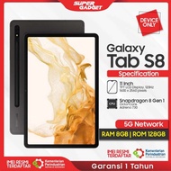 Samsung Galaxy Tablet Tab S8 8/128 GB RAM 8 ROM 128 128GB Resmi