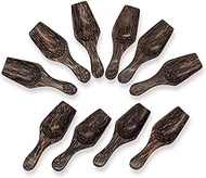 BestySuperStore 2¾" Dark Brown Coconut Shell Ice-Cream Spoon Set of 10 Pcs. Wooden Spoons for Ice Cream Fruit Small Portion Dessert Cutlery Tableware Flatware Eco-friendly Kitchen Utensil Accessories