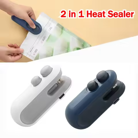 Portable Mini Sealer 2 in 1 Heat Sealer for Snacks Home Use Rechargeable Sealer Vacuum Sealer Snacks