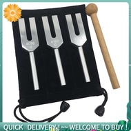 Angel Tuning Fork Set - 4096 Hz, 4160 Hz, 4225 Hz - Therapeutic Instrument Set with Wooden Strike an