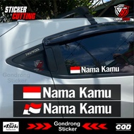 Custom Name Flag Cutting Sticker - Custom Name Car Door Glass Sticker