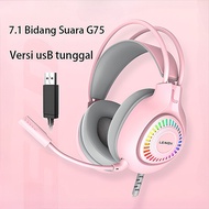 7.1 Gaming Headset G75 50mm Speaker Built-in sound card