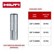 HILTI HKV DROP-IN ANCHOR 3/8 1/2