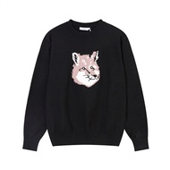Genuine Maison Kitsune Clotty Team Fox Head Series V-neck Single-breasted Knitted Sweater Cardigan C