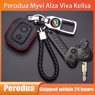 Sarung Kunci For Perodua Alza / Viva / Kelisa / Myvi 2013 Remote Key Case Cover Leather Key Fob Keyc