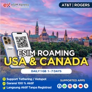 eSIM USA&Canada Daily Unlimited 1GB Data | eSIM Roaming Perjalanan Langsung Aktif
