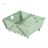 Plastic  Colander - Foldable Drain Basket with Resting Feet - Kitchen Food Strainer - Space-Saving  