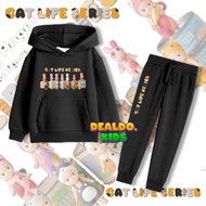 Cat life series children's Jogger Hoodie set / Cat life series children's Jogger Hoodie set