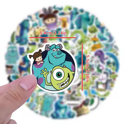 10/60PCS Disney Monsters Inc Cartoon Animated Movie Graffiti Stickers Decoration Luggage Phone Scrap