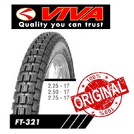 ORIGINAL VIVA TYRE FT-321 225-17/ 250-17 / 275-17 (TUBETYPE) Scramble Tyre / Tayar Bunga Kasar