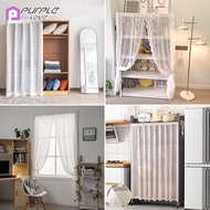 Retro Lace Door Curtain Ins Lace Curtain Wardrobe Door Curtain White Dust-proof Bookcase Curtain