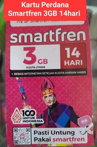 Kartu perdana Smartfren 3GB kuota utama 30 Hari New + akses unlimited aplikasi pilihan setelah kuota