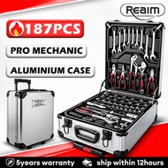 REAIM Tool  Box Set 187PCS For Motorcycle/car Socket Wrench Set Heavy Duty Tools Box Set Original