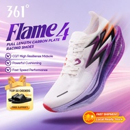 361 Degrees Flame 4.0 Men Professional Running Shoes Full Carbon Plate Marathon Racing Cushioned Ene