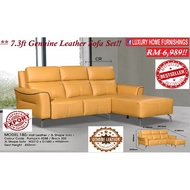 Detroit 7.3ft 2 Seater + L with adjustable H/R, GENUINE COW LEATHER, H/L, SOFA Set, EXPORT Series RM