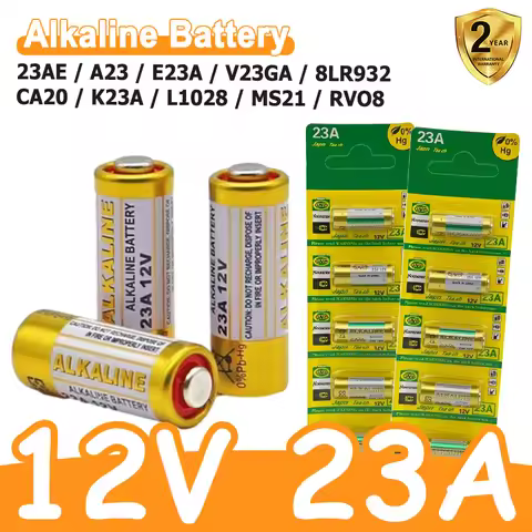 5PCS/1Card Dry Cell 12V Alkaline Battery A23 23A 23GA V23GA GP23A LRV08 A23S E23A MS21 For car Alarm