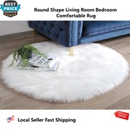 Rug Round Shape Flooring Fur Rug Faux Sheepskin Rug Bedside Faux Fur Rug Fuzzy Rug Bedroom Rug