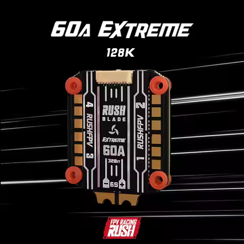 RushFPV RUSH BLADE Extreme 60A 128K 3-6S AM32 4in1 Brushless ESC for RC FPV Freestyle Racing Drones