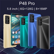 Smart Phone P48pro 6+128GB Face/Fingerprint ID 5.8inch Android Sale Mobile Cellphone Mobiles Gadgets