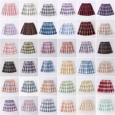 Girls JK uniform skirt 2026 children short skirt spring autumn checkered skirt school uniform kids P