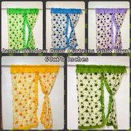 Janna Split Biyak Window Door Curtains 60x79 Inches