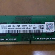 TERLARIS SODIMM SK HYNIX DDR4 4GB 1RX16 PC4-3200AA-SC0-11