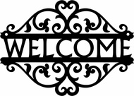 Decorative Curling Vine Metal Art Welcome Sign for House 12 x8.5inch Metal Wall Art