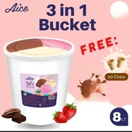 Aice 3 in 1 ice cream 8 liter Free 30 cone