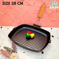 New Square Grill Pan Foldable size 28 cm Non-Stick / Grill Pan Square size 28 cm / Non-Stick Grill P
