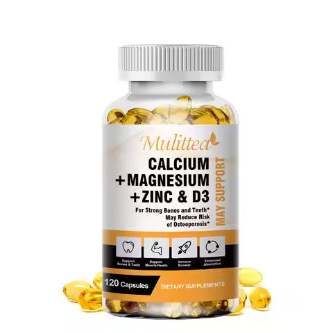 Mulittea Calcium Magnesium Zinc Vitamin D3 Capsules helps Support Bones, Teeth, Heart and Enhance Im