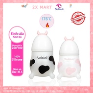 Bình sữa Kichilachi con bò sữa silicon chịu nhiệt núm ti Kichi siêu mềm 180ml 260ml - 2X MART