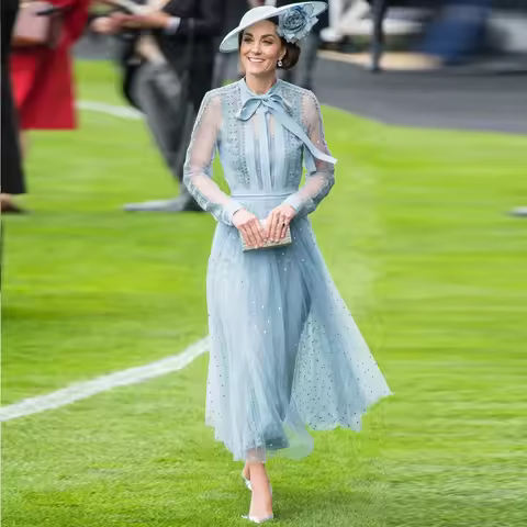 New Kate Middleton Long sleeve Dress Women Solid Dress