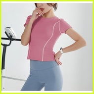 yoga t-shirt woman sports top girl sport t-shirt fitness tights