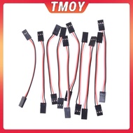 TMOY 10Pcs 10cm 26AWG to Male JR Plug Servo Extension Lead Wire Cable TMOY