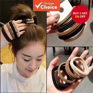 Milk Tea Color Hair Ties Seamless Elastic Soft Fabric Wide Design Comfortable Styling Bands For Wome
