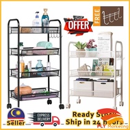 *Ready Stock Malaysia* 3 4 5 Tier Multipurpose Storage Rack Trolley Rack with Wheel