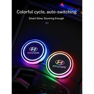 For Hyundai N Line Sonata Elantra i20 i30 Accent Tucson 7 Color Car LED Cup Holder Lights