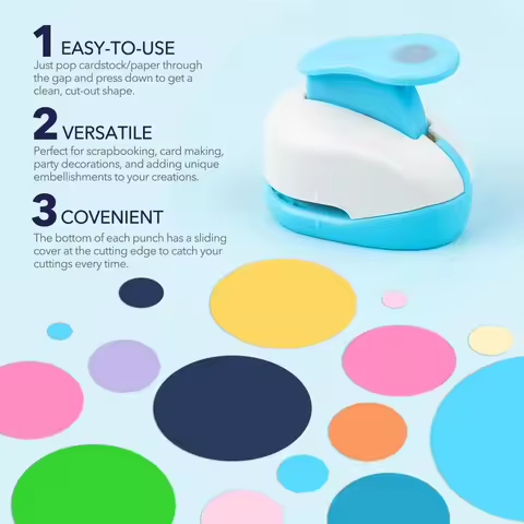 Circle Paper Punch, Lever Action Craft Punches for Paper Crafting Scrapbooking