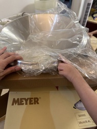 MEYER 38cm 不銹鋼有蓋深炒鑊