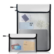 Waterproof Fireproof Document Bag 2 Pack 15x11 Inch and 8x5 Inch Fire Proof Bag for Documents Fire P