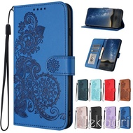 Flip Embossed Case For ZTE Blade A73 A53 Pro A33S A72S A72 A52 A32 Flowers Card Wallet Holder Leathe