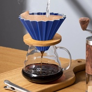 ถ้วยกรองกาแฟเซรามิกแบบใช้ซ้ำได้ชุดกาต้มน้ำชงด้วยมือแบบเครื่องชงกาแฟกรวยหยดกรองเค้กถ้วยกาแฟเอซ