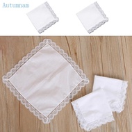 AUTU Portable Tie-dye Lace Trim Handkerchief for Woman Man Gentleman Handkerchief