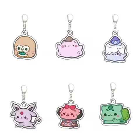 Rowlet Ditto Litwick Espeon Wigglytuff Bulbasaur Original Acrylic Handmade Cute Cartoon Anime Keycha