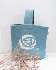 Venus手提袋-藍綠-針織包-便當袋-飲料袋-早餐袋-環保袋-交換禮物