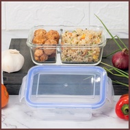 Masflex 450ml Rectangular Glass Food Container w/ Division