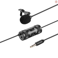 BOYA BY-M1 Pro II Universal Clip-on Microphone Omni-directional Condenser Lapel Mic 3.5mm TRRS Plug 6M Long Cable Plug-and-Play for Smartphone Camera Camcorder   [24NEW]