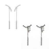 Pin Clip-On Earrings Korean Drama Kim Secretary Park Min-Young Classy Smile Zircon Dangle K93065 Dan