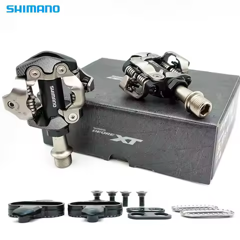 SHIMANO DEORE XT PD-M8100 MTB Mountain Bike SPD Self-Locking Clipless Pedals with SM-SH51 Cleats, Pe