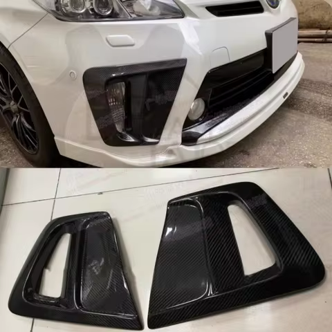 Car-styling Carbon Fiber Fog Light Cover For Toyota Prius ZVW30 Tuning Bumper Headlight Surround Rac